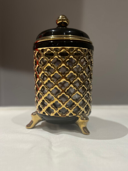 AZRA KAVANOZ BÜYÜK 25 CM SİYAH GOLD - 2