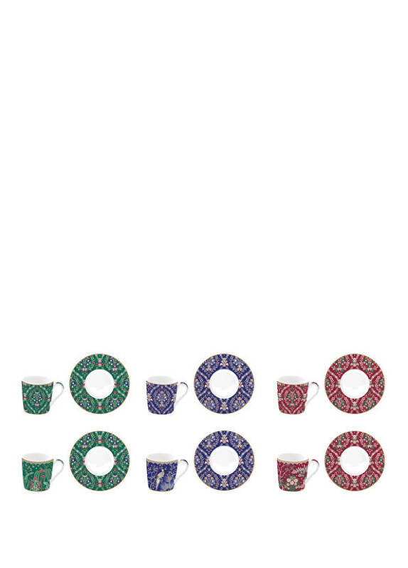 Easy Life Eclectic Chic 6'lı Porselen Kahve Fincan Seti 100 ml - 1