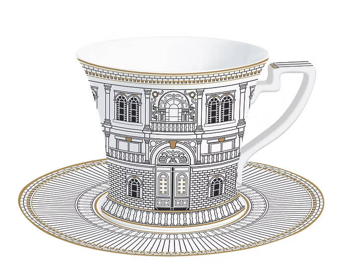 Easy Life Palazzo Porselen Fincan 200 ml ve Tabağı - 1