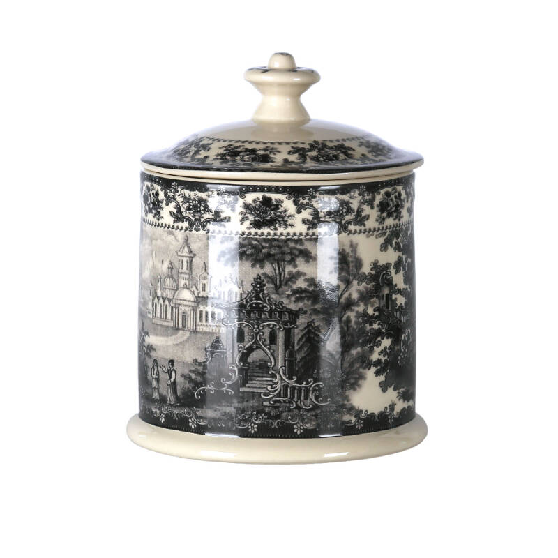 Lucky Art Florantine Stoneware 18 cm Kavanoz Siyah - 1