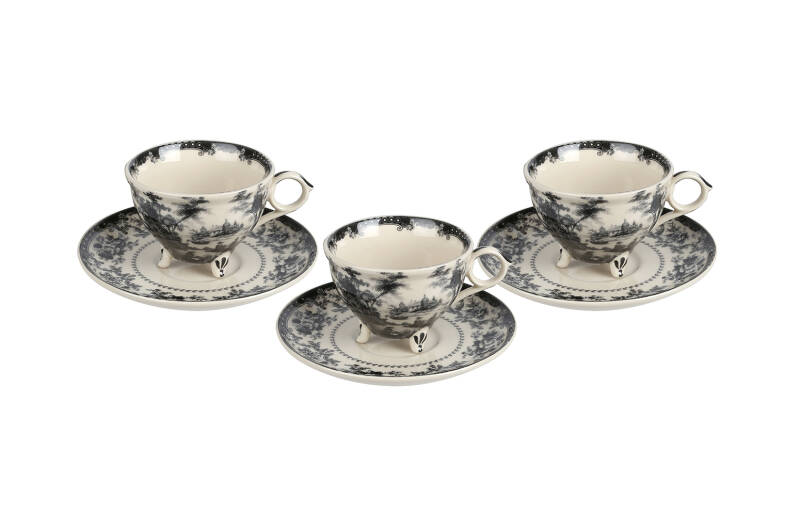 Lucky Art Florantine Stoneware 6lı Çay Fincanı Seti - 1