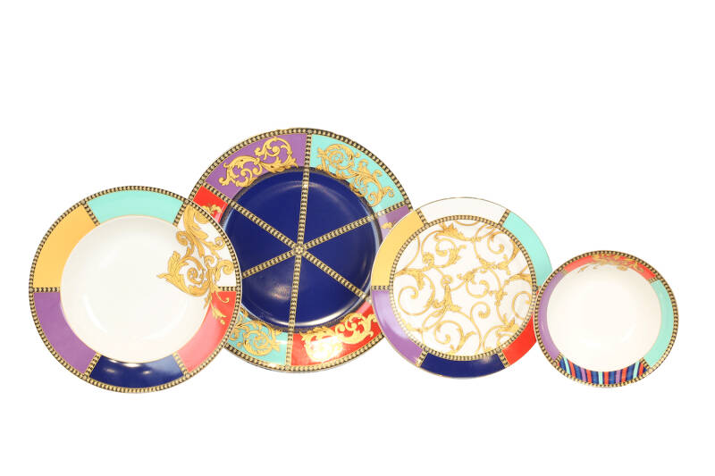 Lucky Art Valencia New Bone China Porselen 24 Parça Yemek Takımı Seti - 1