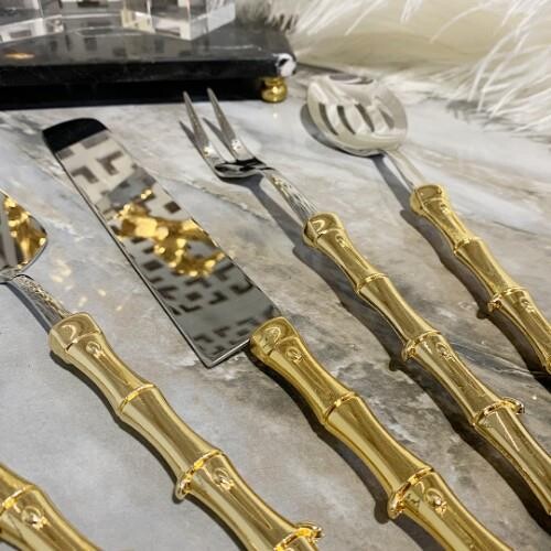 Royking Bambu 5 Parça Servis Seti - Gold - 3