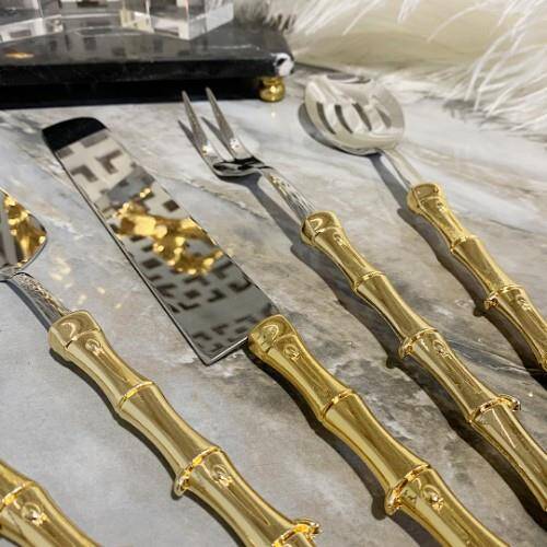 Royking Bambu 5 Parça Servis Seti - Gold - 3