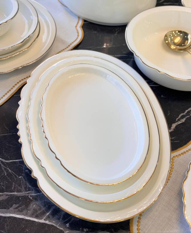 Rumi Modern 60 Parça 12 Kişilik Bone Yemek Takımı Gold(Yemek Takımı Alana 12 Kişilik 72 Parça Çatal Kaşık Bıçak Takımı Hediye) - 3
