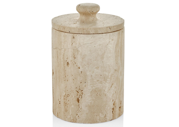 Setabianca Evza Mermer Çöp Kovası Traverten 15x15x23 cm - 1